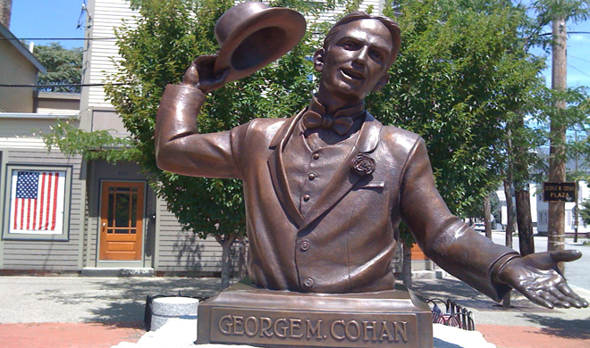 Robert Shure's bust of George M. Cohan in Providence, RI. Courtesy of Sy Dill.