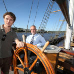 Bobby Kennedy III with Sean Reidy, CEO of the JFK Trust, New Ross aboard the Dunbrody Famine Ship to mark the opening of the JFK Summer School. Photo: Patrick Browne.