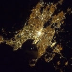 Commander Chris Hadfield's photo of Dublin from space.
