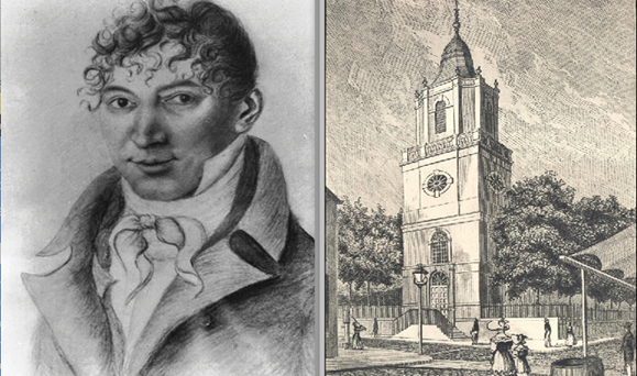 William Sampson, the Irish Protestant who argued People v. Phillips; A sketch of old St. Peter's Roman Catholic Church on Barclay Street in NY.