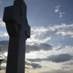 The Middle Island memorial cross at sunset. Photo: John Kernaghan.