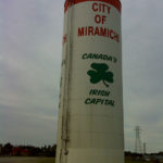 Miramichi's water tower shows the region's Irish spirit.