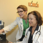 Anne Kelly and Maryellen O’Sullivan who work at Memorial Sloan-Kettering. Photo: Kit DeFever