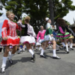 Members of the Boland School of Irish Dance perform during International Day at Saratoga Race Course. Photo: Skip Dickstein/Times Union.