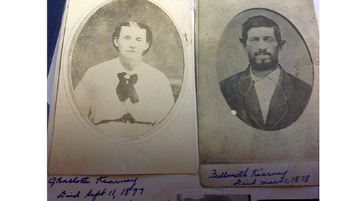 Fulmoth Kearney and his wife, Charlotte, with their dates of death. Photo: Merlyn White