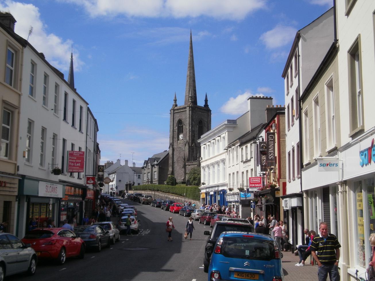 The town center of Enniskillen. 