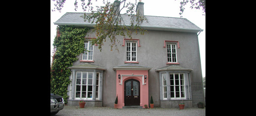 Built in the 1840s the house is set on slightly elevated site in mature grounds behind high stone boundary wall with tennis court, formal garden and gravel paths. (Sligo Today)