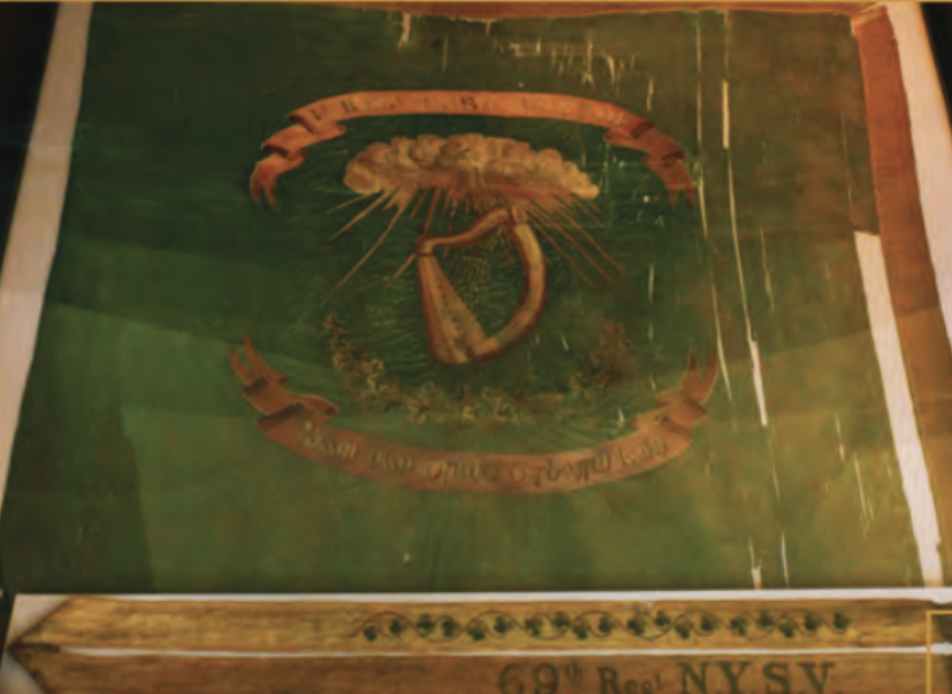 <em>The original "Irish Colors" of the 69th New York Volunteers carried in the American Civil War.</em>