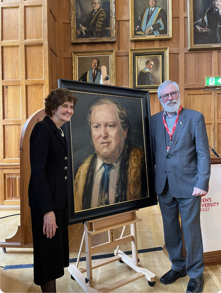 Colin Davidson's portrait of Tom Moran at Queen's University Belfast.