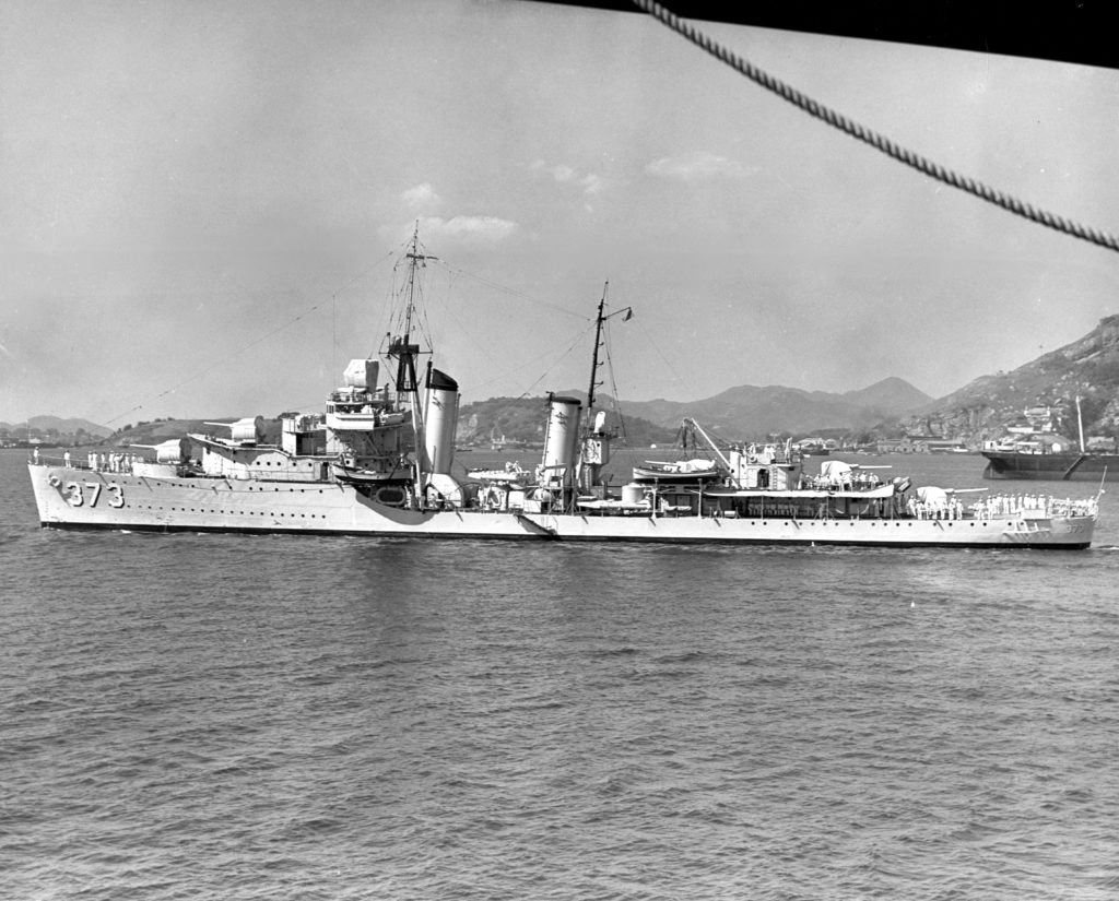 The U.S. Navy destroyer USS Shaw (DD-373) entering Rio de Janeiro harbor, Brazil, 1 September 1938. Taken by a USS Enterprise (CV-6) photographer. Official U.S. Navy Photograph, from the collections of the Naval Historical Center.