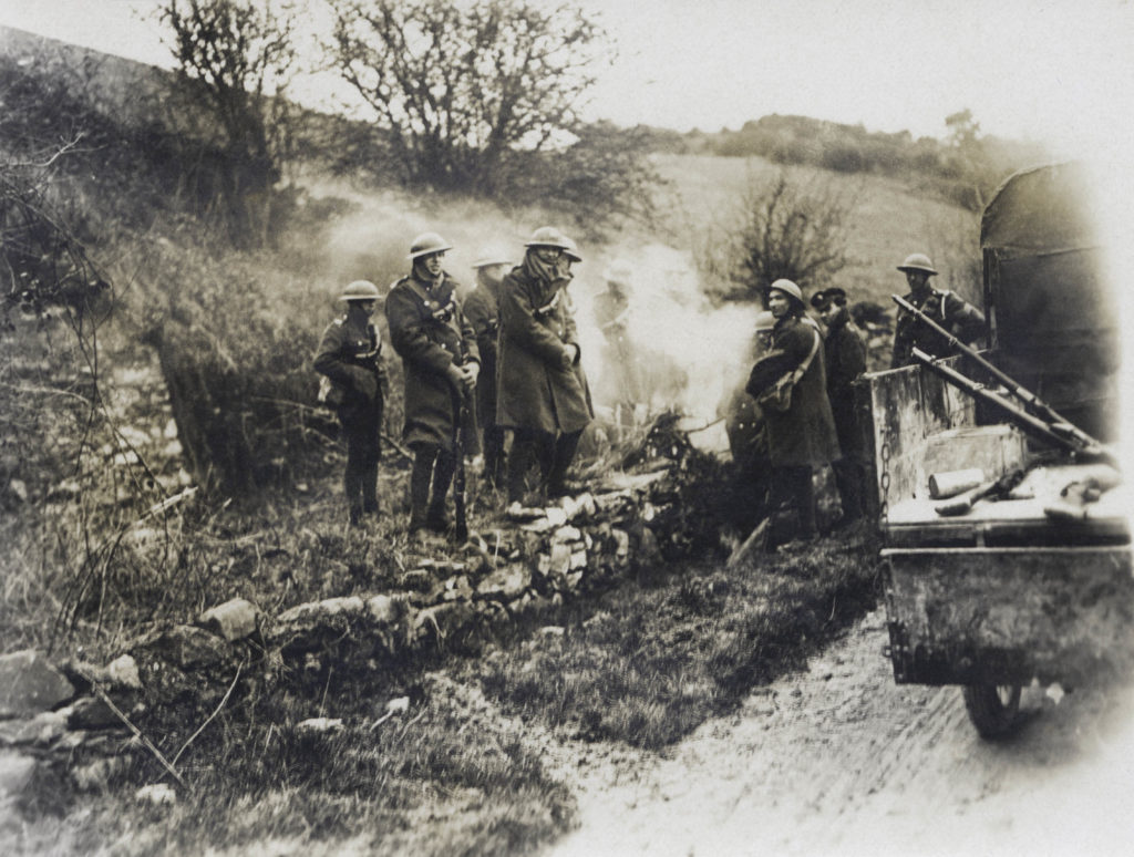 British Soldiers Roadside Fire