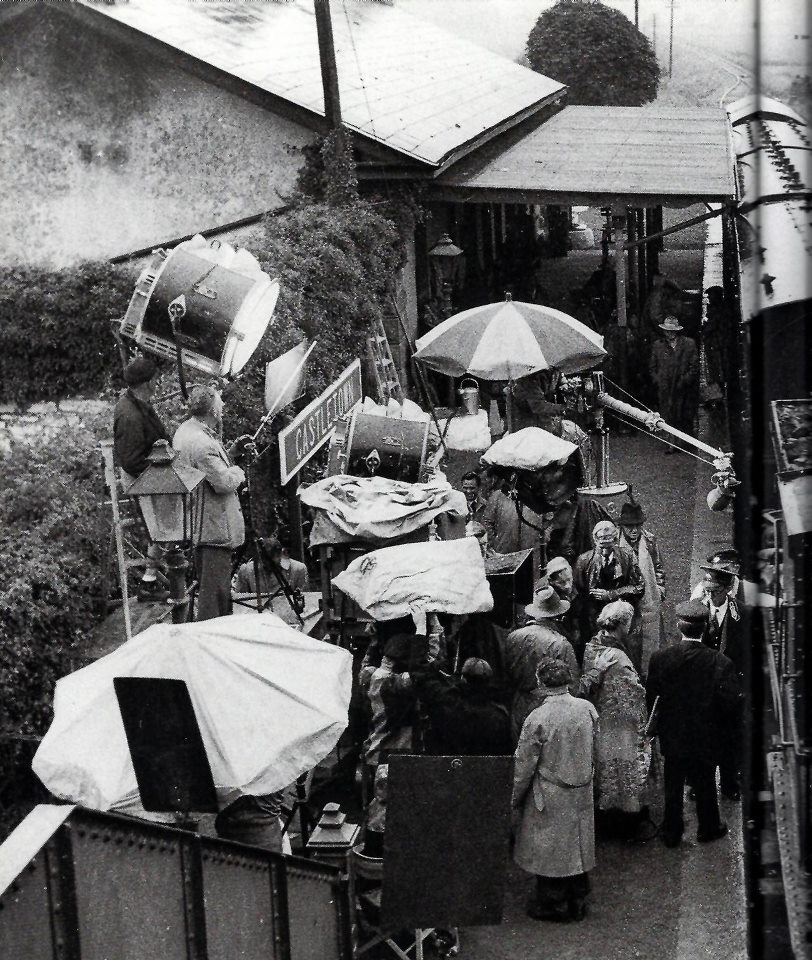 Filming The Quiet Man at Ballyglunin railway station, c. June 1951.