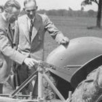 Harry Ferguson and Henry Ford photographed at the 1939 press introduction of their Ford-Ferguson 9N. Photo: thehenryford.org