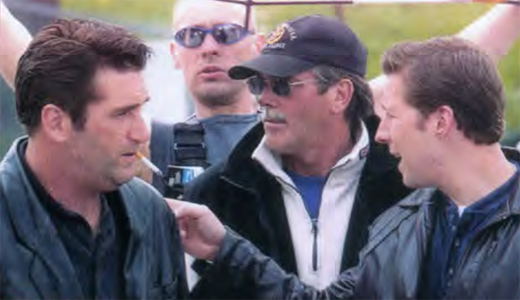 Daniel McCarthy talks to Daniel Baldwin on the set of Irish Eyes.