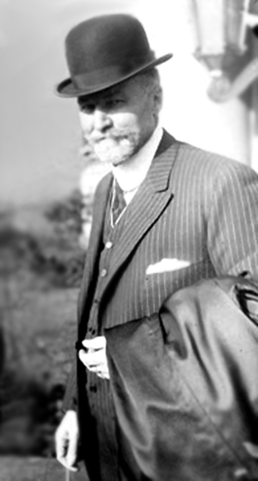 <em>Dr. John B. Murphy standing in an entrance of Mercy Hospital and Medical Center. Theodore Roosevelt was taken to Mercy Hospital after being shot on October 14, 1912 before a campaign speech in Milwaukee, Wisconsin. Mercy Hospital was located at 2537 South Prairie Avenue in the Near South Side community area of Chicago.</em>