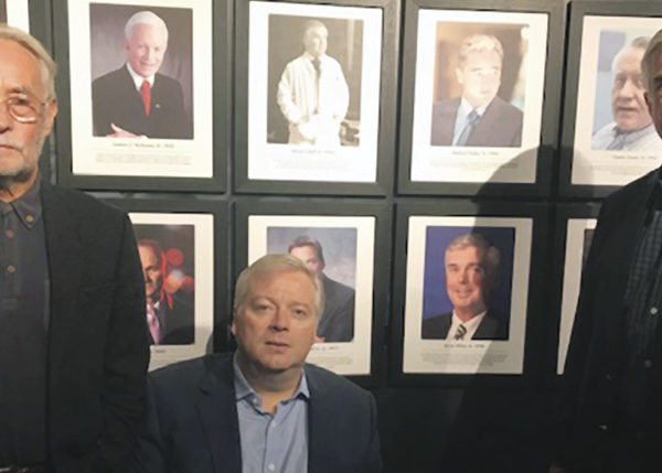 Sean Reidy, co-founder with Patricia Harty of the Irish America Hall of Fame; Sean Connick, CEO of the Dunbrody Famine Ship Experience, in New Ross, Co. Wexford, where the Irish America Hall of Fame is housed; and Hall of Fame member Kevin M. White.