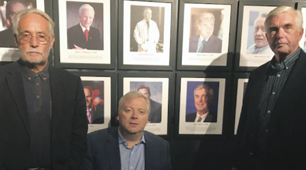 Sean Reidy, co-founder with Patricia Harty of the Irish America Hall of Fame; Sean Connick, CEO of the Dunbrody Famine Ship Experience, in New Ross, Co. Wexford, where the Irish America Hall of Fame is housed; and Hall of Fame member Kevin M. White.