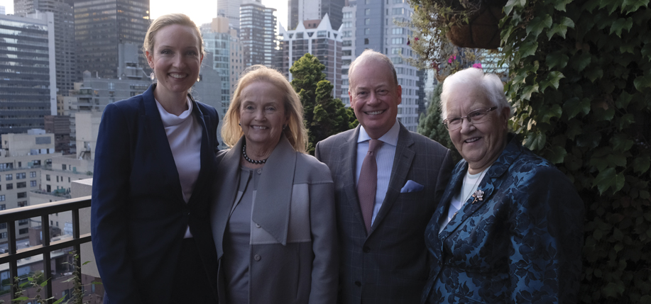 Laura Hickey Deputy Consul General, British Consulate, Loretta Brennan Glucksman, Norman Houston, Director Northern Ireland Bureau, Baroness May Blood. (Photo: Amanda Ghanooni)