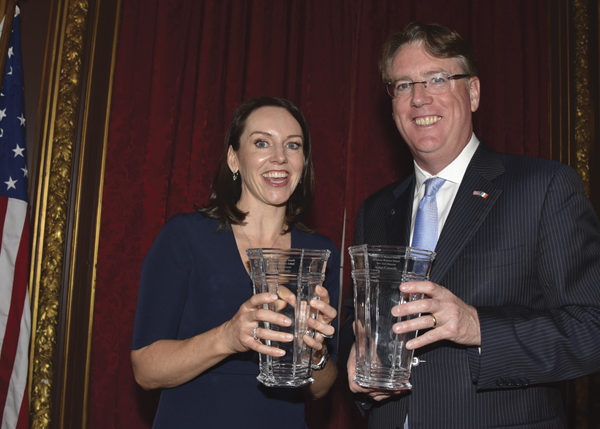Allison Doody and Aiden Connolly, who were honored by UCD Smurfit School.