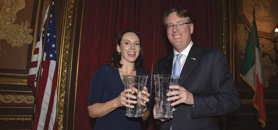 Allison Doody and Aiden Connolly, who were honored by UCD Smurfit School.