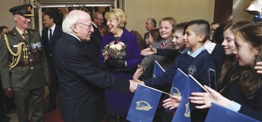 President and First Lady Higgins celebrate his reelection at the residence, Áras an Uachtaráin. 