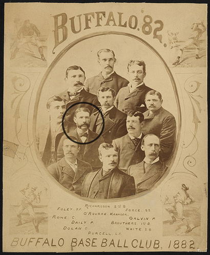 The Buffalo Bisons, 1882. Daily is circled.
