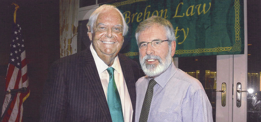 John Dearie pictured with Gerry Adams in 2018.