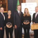 Sean Flatley, President of the Irish American Business Chamber & Network; Col. Tom Manion, Chairman Emeritus, and Ryan Manion, Preisdent, of the Travis Manion Foundation; Daniel & Sarah Keating; Liam Kelly, CEO of Teleflex; Kevin Kent, Chairman of the Irish American Business Chamber & Network.