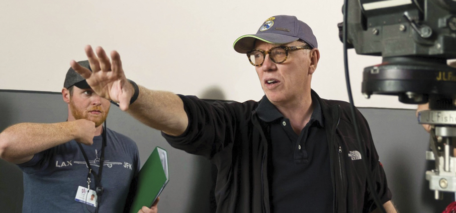 On the set of The Promise. Terry's son, Seamus (pictured left), is the assistant director.