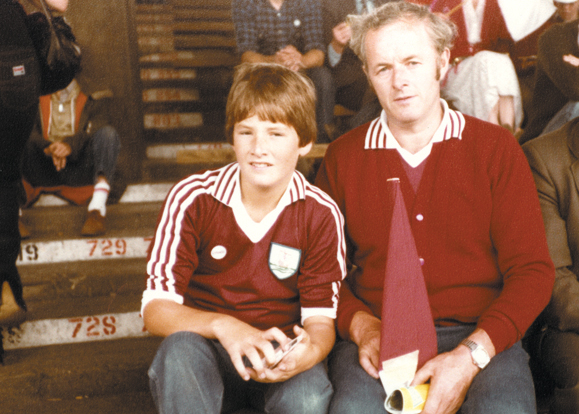 Brian and his father, Bernie Rohan, at Croke Park, 1981.