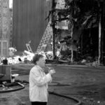 Chieftain Paddy Moloney plays the tin whistle at Ground zero in memory of those who were lost.