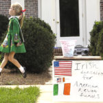 Collier Wimmer, aged 9, performs in front of her home in Winston-Salem, North Carolina to raise funds for the victims of the September 11 tragedy.