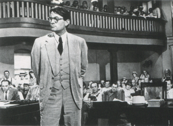 <em>Gregory Peck in his Oscar winning role as Atticus Finch in <strong>To Kill a Mockingbird</strong>.</em>