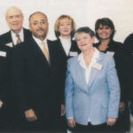 Honored by the Comptroller of the City of New York were (back row from left to right): James P. Murphy, Patricia Harty, Kathy E. Ryan, and police officer and Emerald Pipe Band member Andy McEnvoy. Front row left to right: Father Sean McManus, Comptroller William C. Thompson and Mary Nolan.