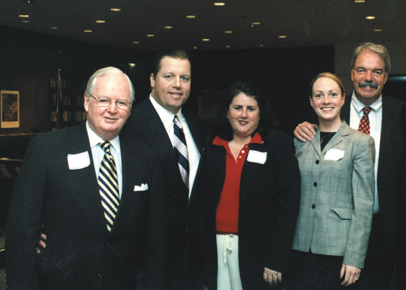 John Sharkey, Mike Rice, Patricia Daly, and Kathleen and Michael Tuohy at a Special Olympics event Rice hosted at the Prudential Building in May.