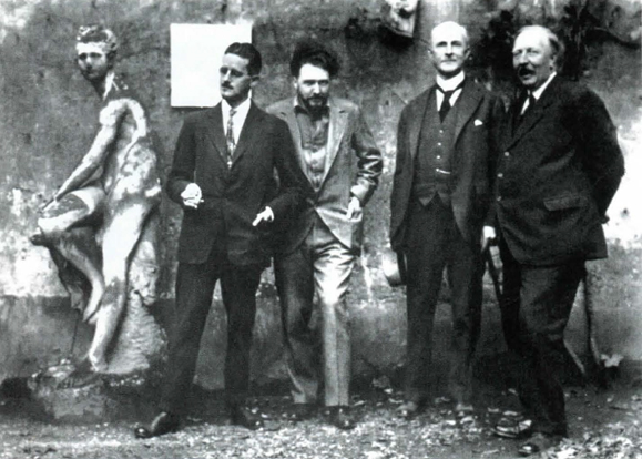 James Joyce in the company of Ezra Pound, John Quinn and Ford Madox Ford.