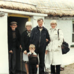 Paddy and his family on the steps of the old family cottage – from the left Paddy's father, his sister Mary and her son, Paddy and his cousin Phyllis.