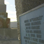 Beside the monument is a bell from the boat, found near Blanc-Sablon in 1968. (Photos courtesy of CBC Radio-Canada).