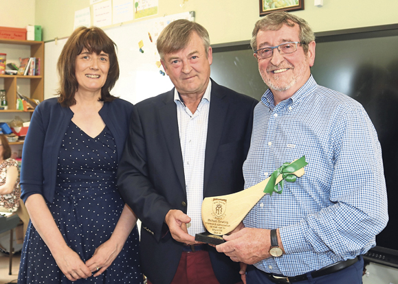 Principal Brid Leahy, Vincent Hanly, and Michael Dowling at Ahalin National School.