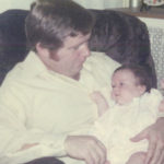 Author Mary Beth Keane as an infant with her father, Willie.