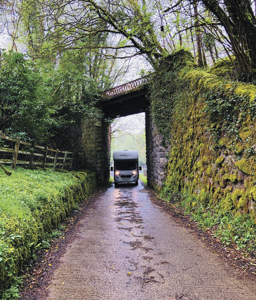 The Celtic Camper van had some tight squeezes on the back roads. This one was near Lough Derg in Donegal.