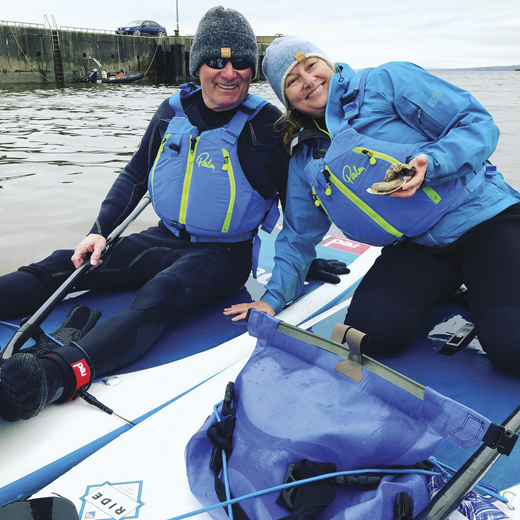 John and Pam take a break on Lough Foyle near Derry.