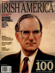 Senator George Mitchell on the cover of Irish America Magazine in April/May 1999.