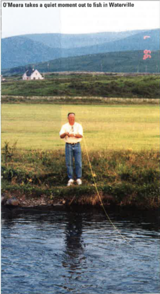 O'Meara takes a quiet moment out to fish in Waterville. Photo courtesy Jay Connelly