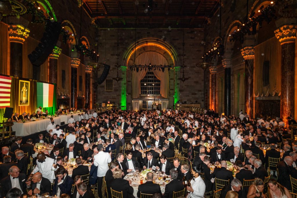 The crowd of proud Irish Americans at the 239th Friendly Sons of St. Patrick dinner on March 16, 2023, at Cipriani 42nd Steet, New York City. 
Photo courtesy John Sanderson/AnnieWatt.com