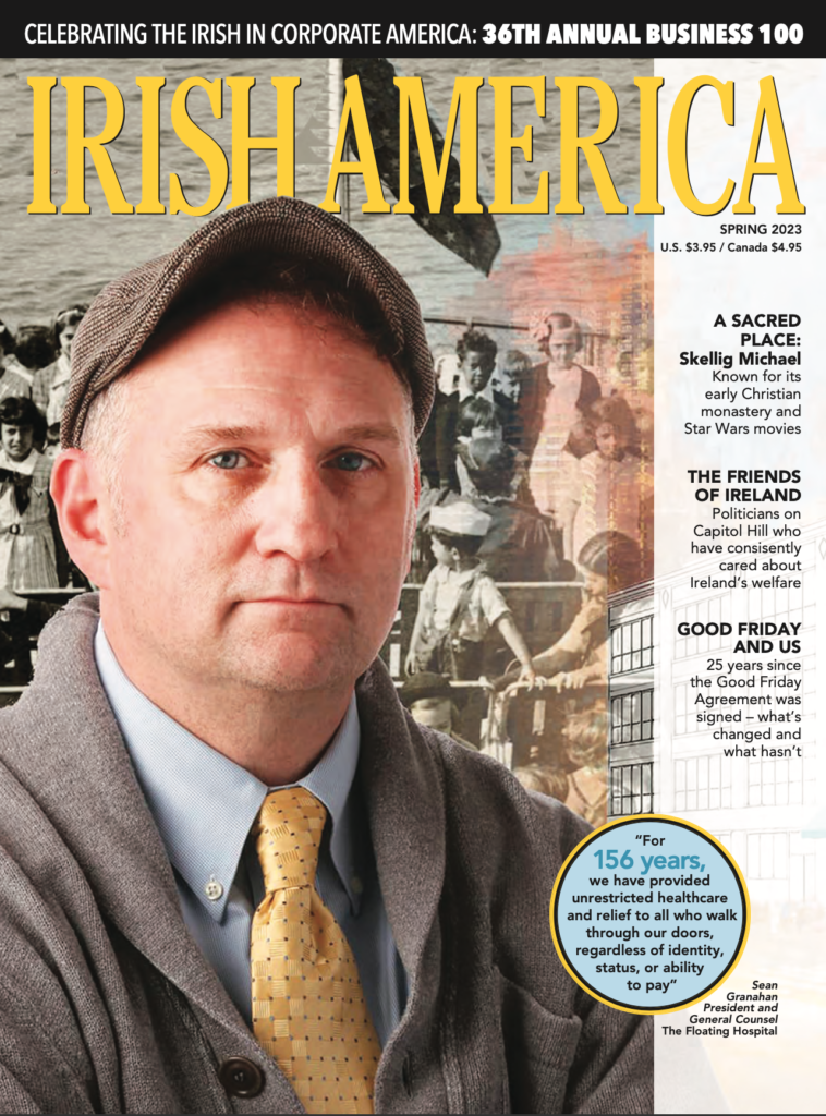 Irish America Spring 2023 Issue Cover photo Sean Granahan, The Floating Hospital