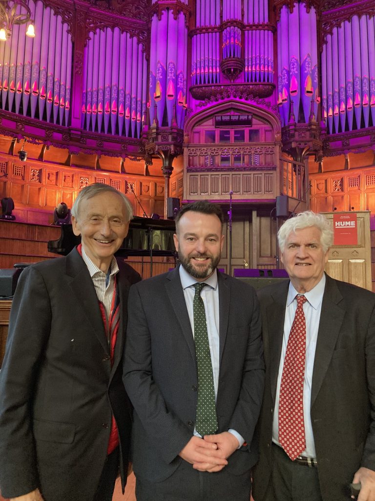 Ted Smyth and Kevin Sullivan with Colum Eastwood, SDLP in Derry for Clinton speech