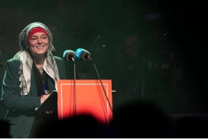 Photo of Sinéad O'Connor honoured at RTÉ Choice Music Awards in March 2023. Photo: Kieran Frost/Redferns