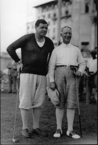 Photo of Babe Ruth and former New York Governor Al Smith at the Biltmore Hotel, Coral Gables, Florida (1930). Photo: State Archive of Florida.