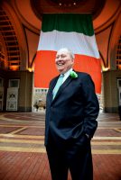 Joe Leary in front of Boston Harbor Hotel (photo courtesy of Irish American Partnership)
